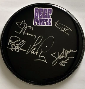 Deep Purple Gruppe signed Drumhead Remo handsigniert Ian Gillan Roger Glover - Bild 1 von 12