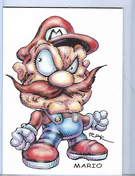 MARIO ** TRADING CARD ART SIGNED by RAK ** NM ** NINTENDO VIDEO GAME MERCHANDISE - Image 1 of 1