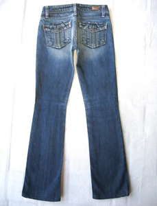 Pantalones de mezclilla Paige Cloverdale Bootcut con solapa para mujer talla 24 azul desgastado + elástico L28,75 - Imagen 1 de 11