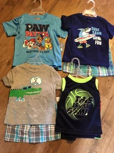 NWT size 24 Months Toddler boys Clothes Summer Shirts Shorts sets 4 Outfits - Picture 1 of 2