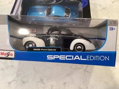 Maisto Special Edition 1:18 1939 Ford Deluxe State Police - Image 1 of 3