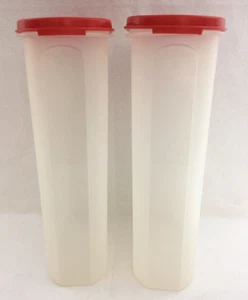 Tupperware Modular Mates con Tapa Roja Soporte 12,25 Tazas 11"" X 3"" X 6"" EE. UU. Juego de 2 - Imagen 1 de 5