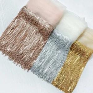 22 cm Lentejuelas Hojas Borla Flecos Borla Borde Costura Borde Artesanía Gatsby Vestido Baile - Imagen 1 de 13