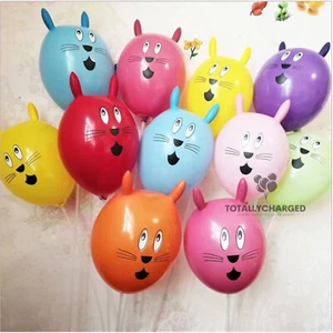 12 inch printed latex balloon rabbit shaped children's toy Baloon cartoon Decor - Picture 1 of 6