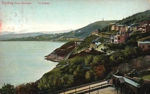 Aerial View Mountain Houses Dalkey From Sorrento Dublin Vintage Postcard 1910's - Picture 1 of 2