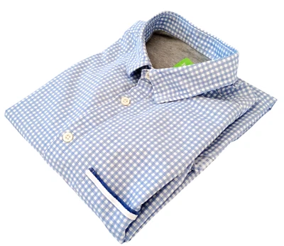 Hugo Boss Shirt Men's UK Size M Long Sleeve Blue Check 100% Cotton Pocket Modern - Image 1 of 4