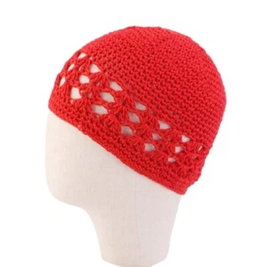 Kids Solid Crochet Knit Skull Caps Girls Hair Care Bonnet Fashion Handmade Hats - Picture 1 of 29