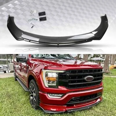 For Ford	F-150 Crew Cab Pickup Front Bumper Lip  Carbon Fiber Pattern Canard CT - Image 1 of 4