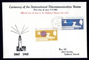 Falkland Islands - 1965 ITU Centenary First Day Cover - Picture 1 of 2
