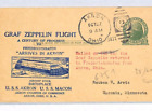 USA Airmail 1933 Card *GRAF ZEPPELIN* Arrival Stationery Akron Ohio Cachet YW129