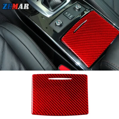 Consola de fibra de carbono roja portavasos panel moldura para Infiniti QX70 FX35 FX37 FX50 Foto 1 de 4