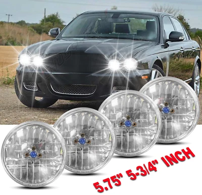 Faros redondos de haz alto bajo de 5,75" 5-3/4 pulgadas 4 piezas para Jaguar XJ XJR XJ8 Foto 1 de 4