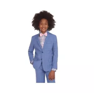 NWT Tommy Hilfiger Boys Stretch Glen Plaid Suit Jacket 12 Pants 16 $250 L116 - Picture 1 of 1