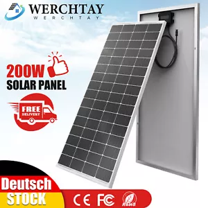 Monokristallin Solarpanel Solarmodul Solarzelle 200W 12V Photovoltaik Wohnmobil - Bild 1 von 16