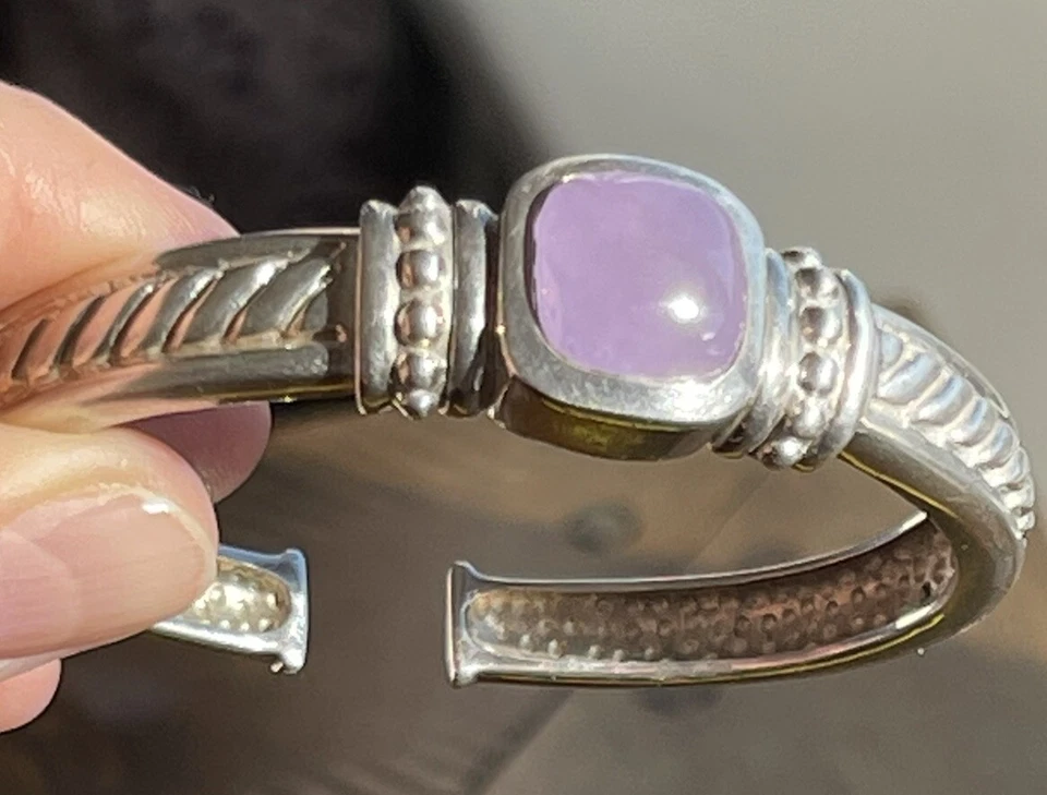 Pulseira articulada Judith Ripka prata 925 calcedônia lavanda média - Imagem 1 de 4