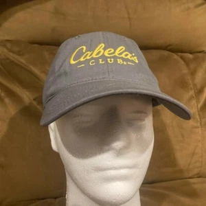 CABELAS CLUB HAT - Gray Strapback Adjustable Low Profile Outdoors Dad Cap - Picture 1 of 6