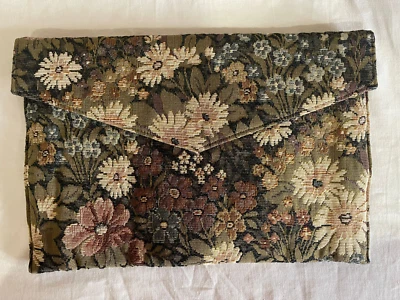 Bolso sin asas Shirl Miller Ltd. Vintage floral bordado tapiz EE. UU. Foto 1 de 4