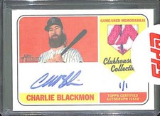 2018 Topps Heritage Clubhouse Collection Relic Autograph CCARCB Charlie Blackmon
