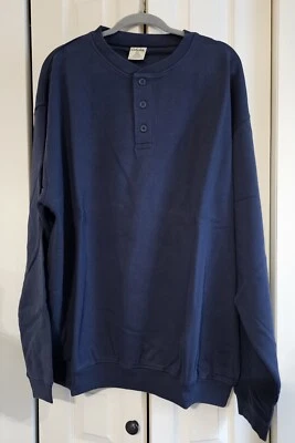 CABELAS Navy Crewneck 1/4 Button Up Pullover Sweatshirt  Long Sleeve  - Image 1 of 4