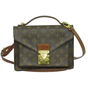 Louis Vuitton Monceau 26 M51187 Monogram Canvas Top Handle 2way Bag Brown - Picture 1 of 15