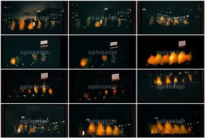 Dancing Waters @ Night, Pershing Square Los Angeles: 1950er 35 mm Dia LOT x12 - Bild 1 von 15