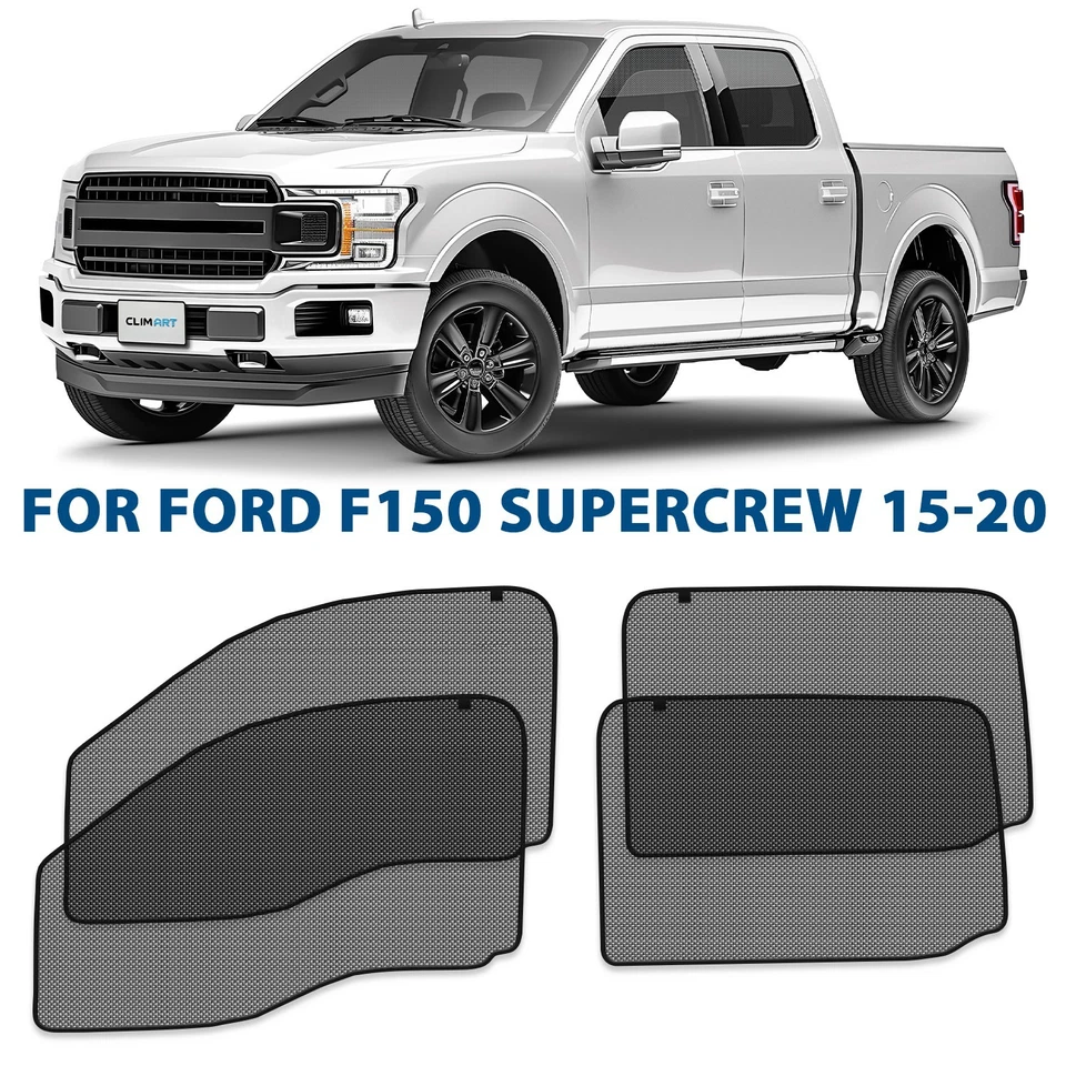 Protector de parasol de ventanas laterales para Ford F150 SuperCrew 2015-2020 Foto 1 de 4