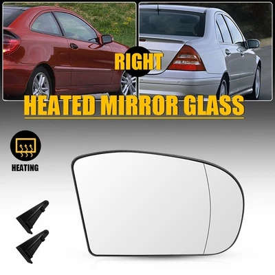 Правое зеркальное стекло для 2001-05 Mercedes Benz C240 C320 2002-2007 C230 с подогревом - Изображение 1 из 4