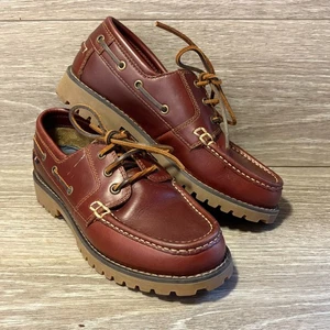 Zapatos Marks And Spencer de cuero marrón con cordones para cubierta de barco Reino Unido 8 suela gruesa Inglaterra - Imagen 1 de 13