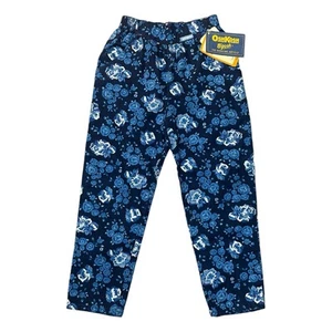 NEW Deadstock Vintage OshKosh B'Gosh Blue Floral Print Pants Indigo Dyed Size 5 - Picture 1 of 10