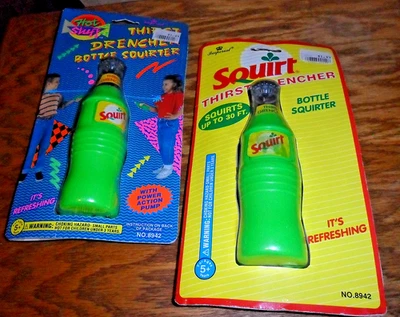 🍾 2 LOT Vintage 1992 SQUIRT SODA Bottle Drenchers Imperial Toy New In Package - Image 1 of 4