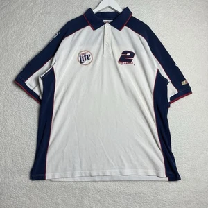 Vintage Chase Authentic Offical Rusty Wallace Polo White NASCAR Miller Lite XXL - Picture 1 of 9