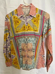 Womans ETRO Italy Floral Button Down Cotton Shirt Blouse Top Size 42 - Picture 1 of 4