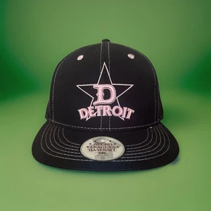 NLBM Negro Leagues Detroit Stars 7 1/2 Fitted Cap/Hat Black & Pink NWT - Picture 1 of 9