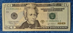 2004   Misaligned $20 Twenty Dollar Bill  Error - Picture 1 of 2