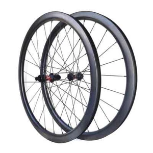 700c Carbon Fiber Asymmetry Road Bicycle Wheelset Tubeless Center Lock Hubs - Picture 1 of 8