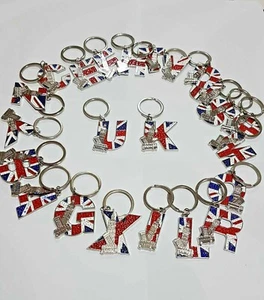 London Landmark Gift UK Souvenir Alphabet Letters Name Sign Metal Key Ring A - Z - Picture 1 of 3