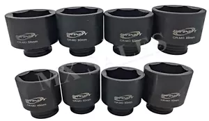 8Pc Jumbo Shallow Air Impact Socket CR-MO 3/4" Dr. 46-65MM 6 Point - Picture 1 of 1