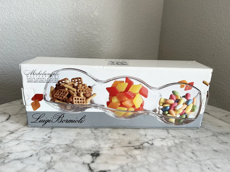 Prato de vidro dividido Luigi Bormioli Michelangelo três seções RM122 - Imagem 1 de 4
