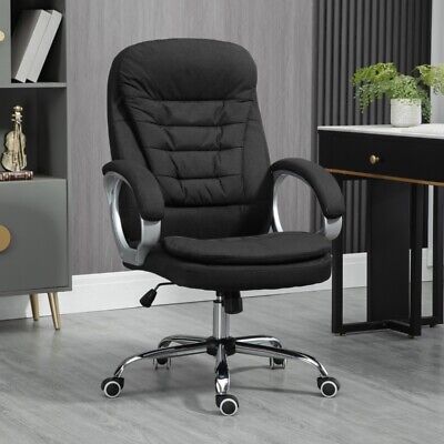 Executive Office Chair With Adjustable Height Swivel Wheels, Black • 86.99£