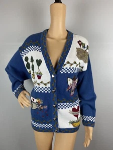 Quacker Factory Womens Medium Angel Cardigan V-Neck Sweater - Picture 1 of 7
