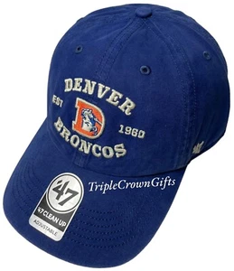 NFL Denver Broncos ('47 Brand) Brockman Clean Up Adjustable Hat Blue - Picture 1 of 5