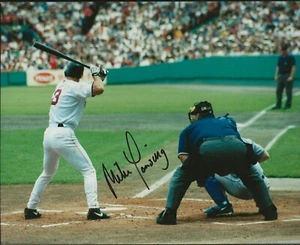 Foto autografiada por Mike Lansing de los Medias Rojas de Boston 8x10 - Imagen 1 de 1