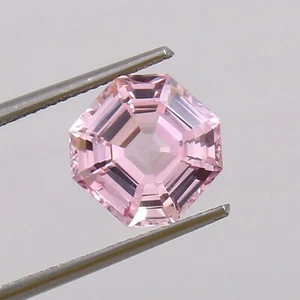 10x10 MM Natural Flawless Madagascar Pink Morganite Loose Asscher Cut Gemstone - Picture 1 of 4