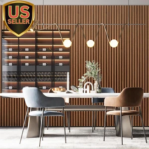 8 Pack Wood Slat Wall Paneling, 104'' X 6.7'' WPC Soundproof 3D Wall Panels f... - Picture 1 of 9