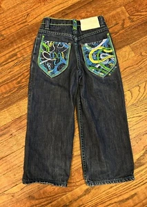 Australian COOGI Embroidered Denim Jeans Baggy Loose Boys Size 6 - Picture 1 of 10