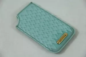 BNWT Burberry Iphone 5s Light Blue Luxury Soft Leather Sleeve 100% Authentic - Picture 1 of 4