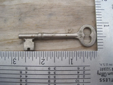 one CORBIN  Door Mortise Lock signed Skeleton key # bu41 Cover