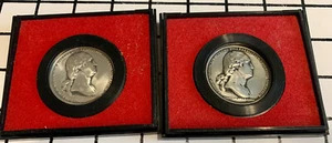 Lot of 2 America's First Medals Coins -Washington Before Boston, Pewter in Cases - Picture 1 of 8