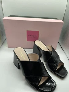 Sandalias Kate Spade para mujer Venus charol negro arrugado talla 5 con caja - Imagen 1 de 9