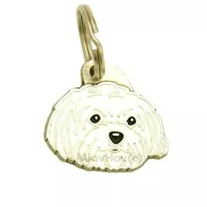 Dog name ID Tag, Maltese - haircut, Engraved, Personalized, Handmade - Picture 1 of 5